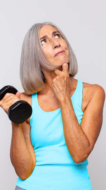 woman thinking with a questioning look on her face